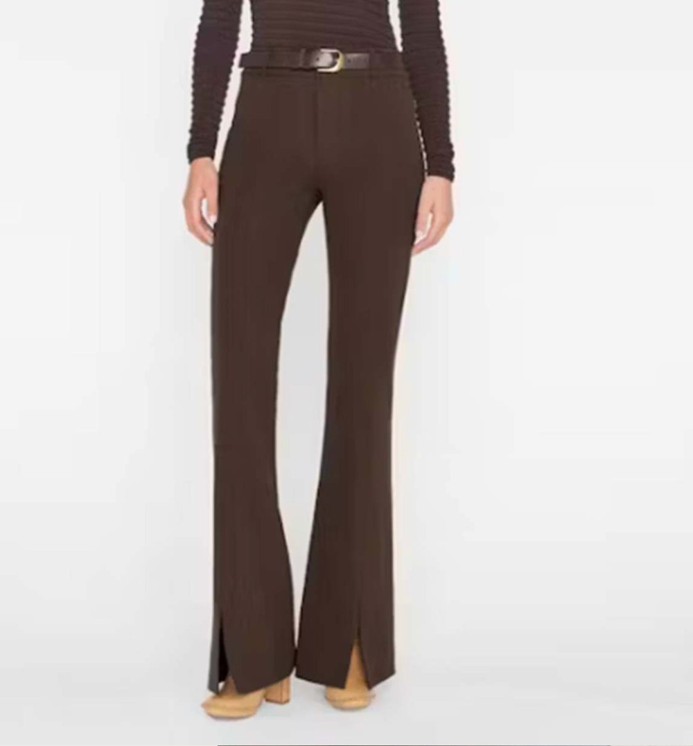 FRAME NWT Le High Flare Split Leg Trouser Pant in Espresso Brown // 16